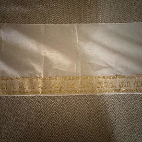 3012 Tallit Talis Prayer Shawl Acrylic Made In Israel Blue And Gold 9” X 39.5” - Picture 8 of 12